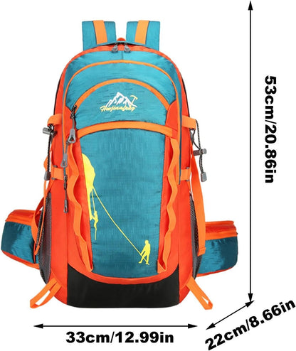 Outdoor Arrampicata Zaino, Impermeabile Campeggio Zaino, Alta Capacità Impermeabile Camping Gear Bag Outdoor Travel Sport, Arancione, Refer to description