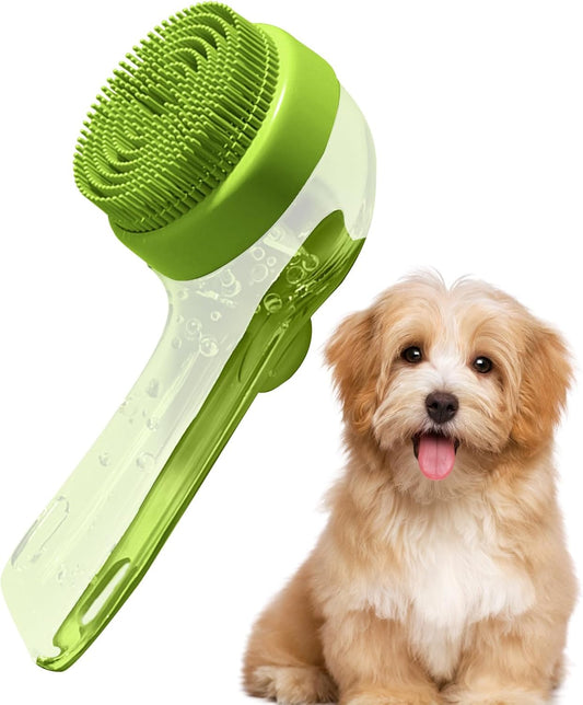 Dog Bath Brush, Washing Slicker, Gentle Scrubber Detangler, Soft Bristles, Anti-Dandruff Design, Flea & Matting Removal, for Puppy, Kitten, or Horse Hygiene Care, 7.48x3.35x1.18 inches