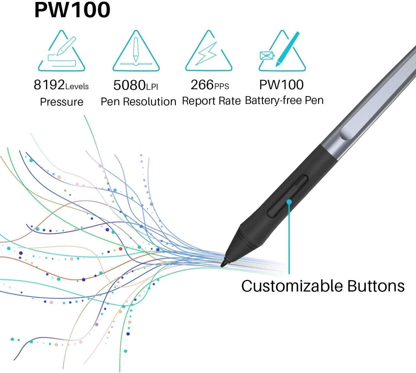 HUION HS64 Graphics Drawing Tablet with Battery-Free Stylus for Android Windows Mac Linux