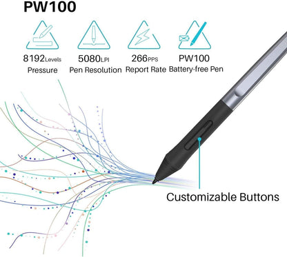 HUION HS64 Graphics Drawing Tablet with Battery-Free Stylus for Android Windows Mac Linux