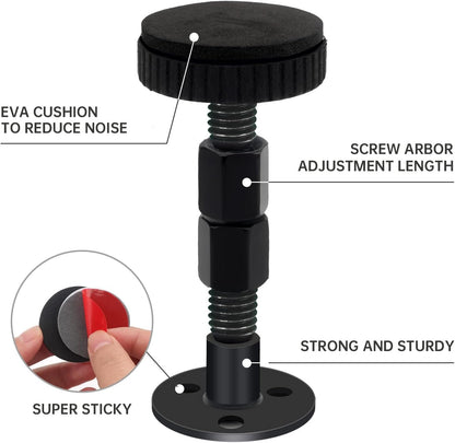 LveSunny 4PCS Headboard Stoppers, Black Adjustable Bed Frame Anti-Shake Tool, for Wall, Beds, Sofas, No Creaking, Protect The Wall from Banging, Easy to Install (1.18-2.52in) (Large)