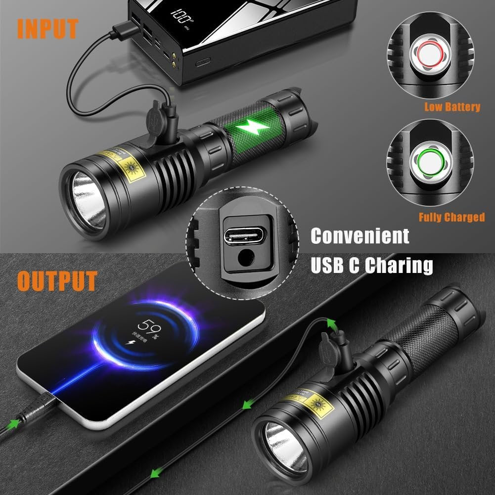 UniqueFire Portable Tactical Mini Flashlight, 1602 3 Modes LED Flashlight 3600 High Lumen Duty Torch Light, Bright Small Flash Light for Hiking,Camping, Emergency