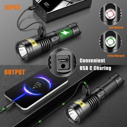 UniqueFire Portable Tactical Mini Flashlight, 1602 3 Modes LED Flashlight 3600 High Lumen Duty Torch Light, Bright Small Flash Light for Hiking,Camping, Emergency