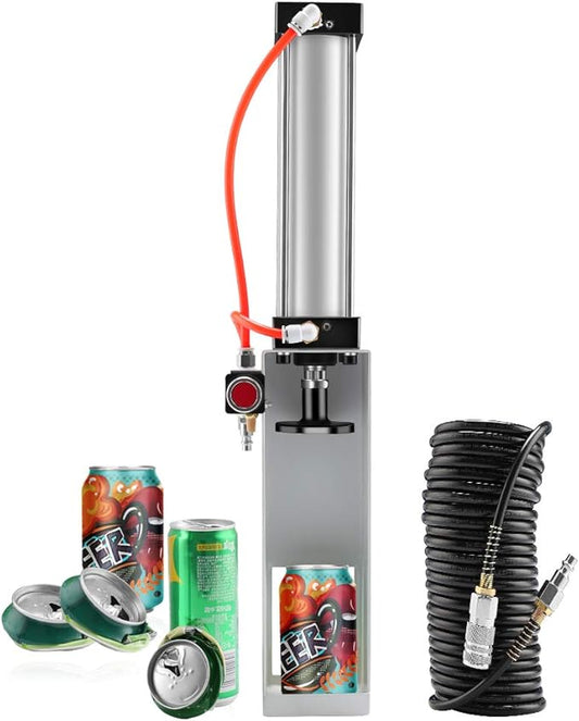 Pneumatic Cylinder Aluminum Can Crusher, Heavy Duty Pneumatic Cylinder Soda Beer Can Crusher, Eco-Friendly Recycling Tool(Complimentary windpipe)