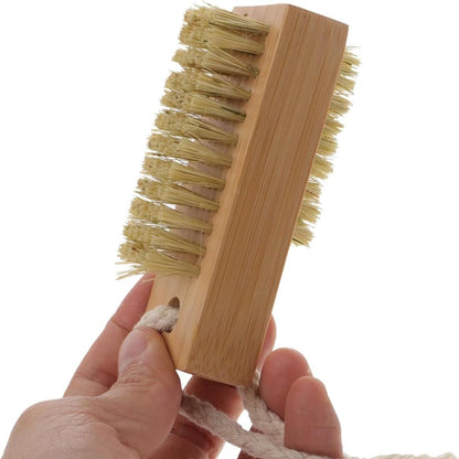 AIMALL 2pcs Bamboo Sisal Nail Brush Beech Wood Bristle Cleaning Brush, Eco-Friendly Nail Tools for Hand and Nail Care, Natural Bamboo Nail Brushes