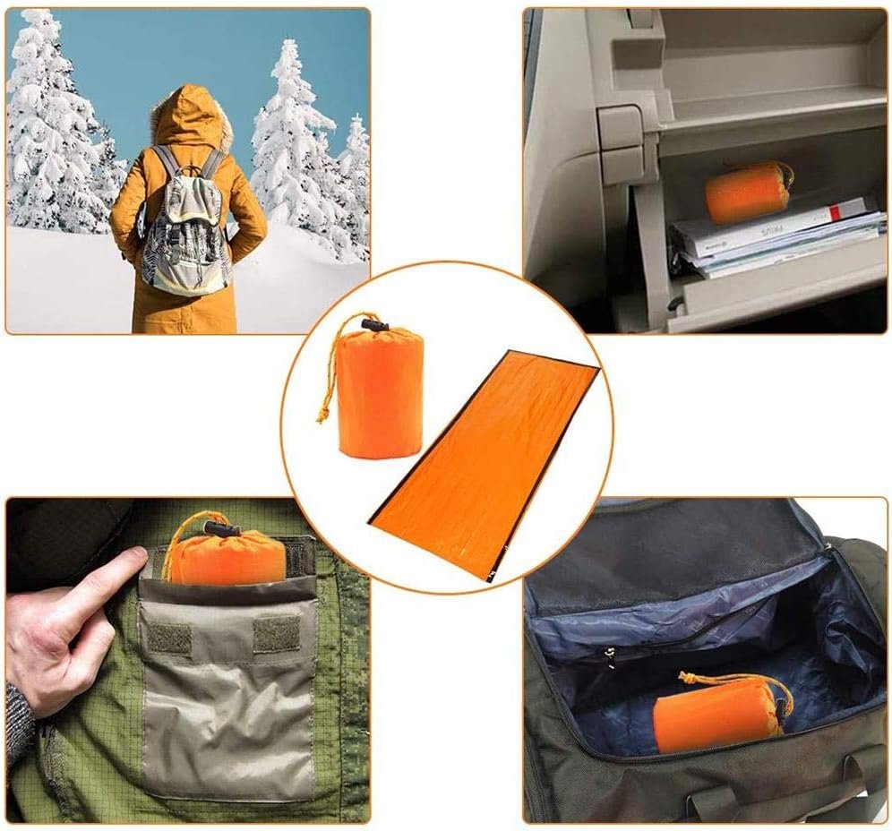 Kangmeile Emergency Survival Sleeping Bag - Survival Bivvy Bag, First Aid Rescue Blankets, Waterproof Emergency Blanket, Warm Tube Tent, Ultralight, Heat Repellent, Cold Protection, Rescue Tent for
