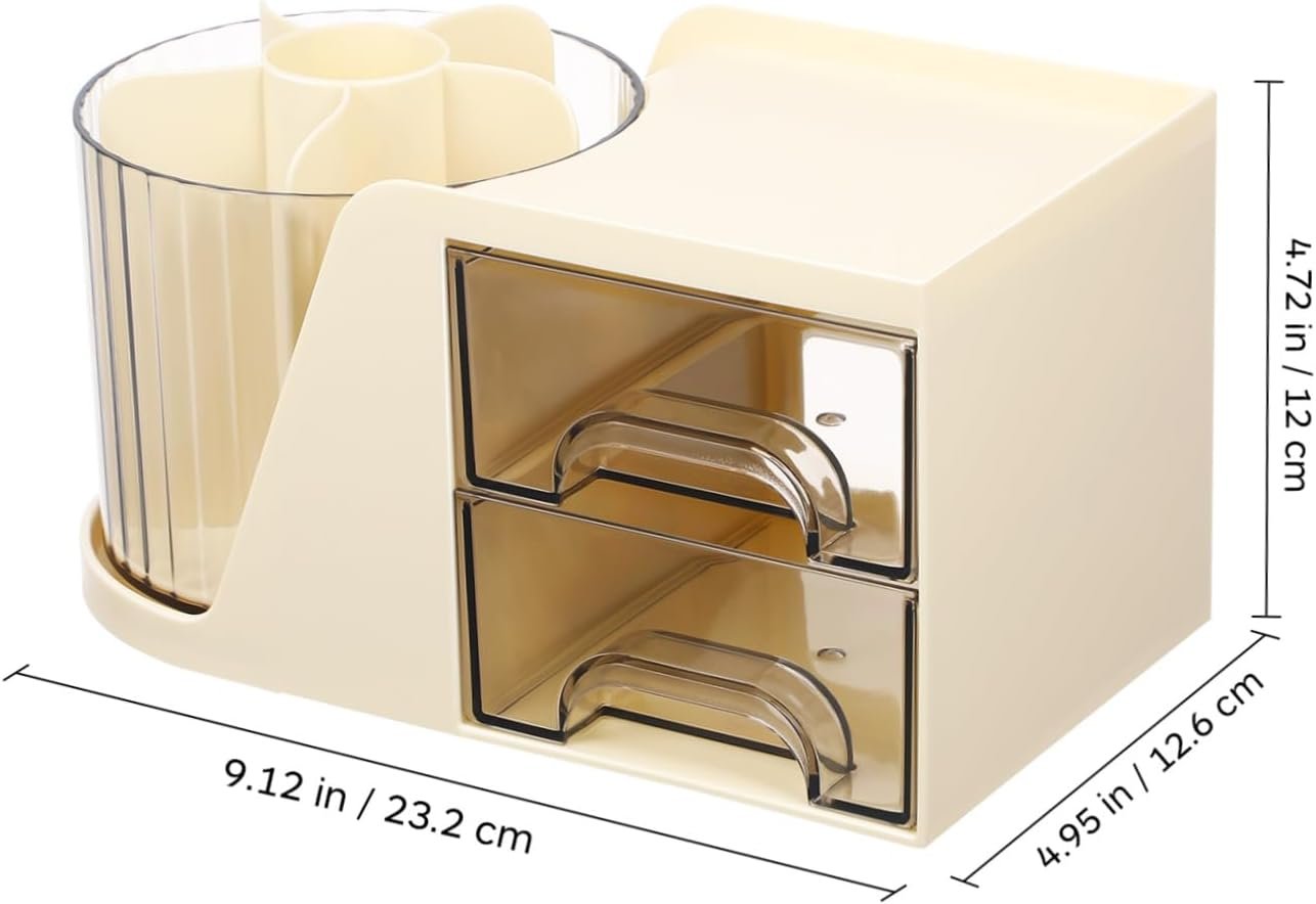 HOODANCOS Modern Desk Organizer with Divided Compartments Space Saving Pen Holder and Makeup Brush Storage Box for Efficient Office Organization Sleek Design for Stylish Workspaces