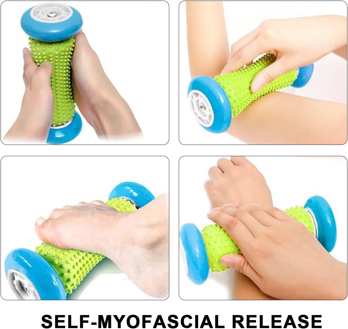 GIOD 4-Piece Foot Massage Set - 2 Rollers (20cm) & 2 Massage Balls (7.5cm) for Plantar Fasciitis Relief, Physiotherapy Ball Massager