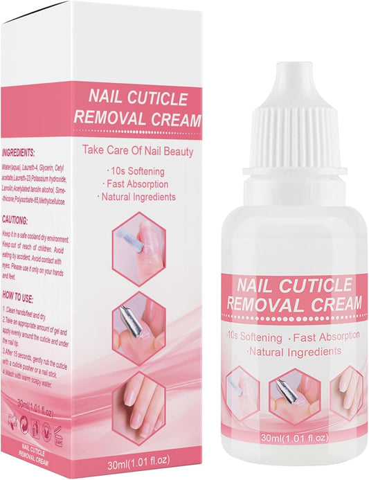 Cuticle Softener Liquid, Nail Care Cream 30ml, Moisturizing Daily Treatments for Dry Skin, Hydrating Formula for Nail Repair, Strengthens Damaged Cuticles, 3.35x1.14x3.35 Inches