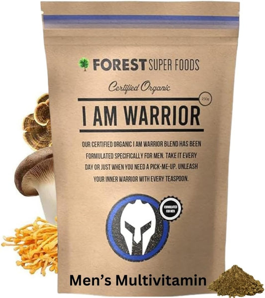 Certified Organic I Am Warrior Men’s Whole Food Blend 250g Powder | 7 incredible super foods