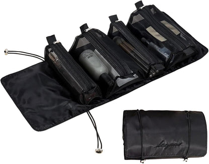 Roll up Travel Bag for Toiletries | Travel Makeup Organizer,Packing Organizers, Foldable Toiletries Case Cosmetic Container for Vacation Business Trips