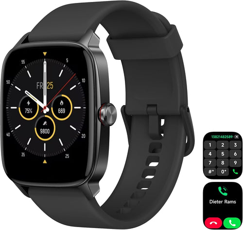 Smart Watch for Men Women, IP68 Waterproof, Bluetooth Calling, Fitness Tracker, Sleep Monitoring, 1.85'' DIY Dial, AI Built-in, 100+ Sports Modes, 7 Days Battery, Compatible with Android & iPhones