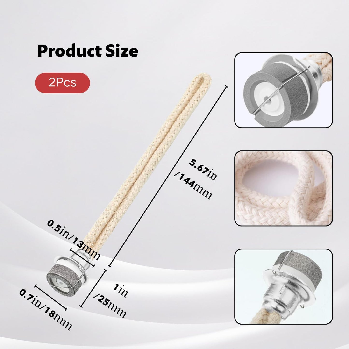 Issimober Pack of 2 Oil Burner Wick for Lamp Berger, Air Control Catalytic Burner Wick, Room Air Improve Aromatherapy (Silver)