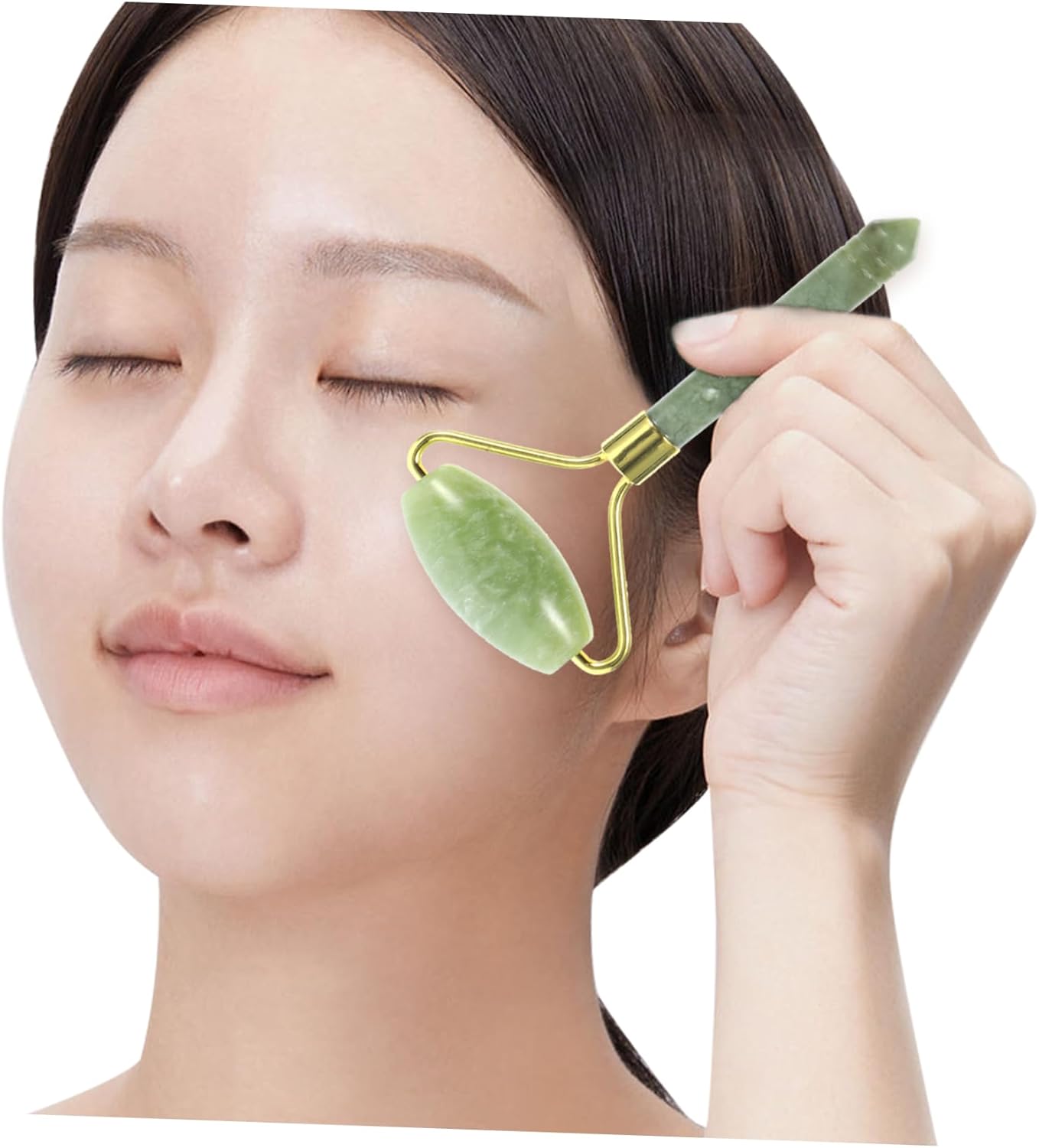 WOFASHPURET Aging Jade Roller Skin Care Massager for Face Puffiness Relief Comfortable Grip Face Massage Tool for Redness Migraine Relief present for Friends and Family
