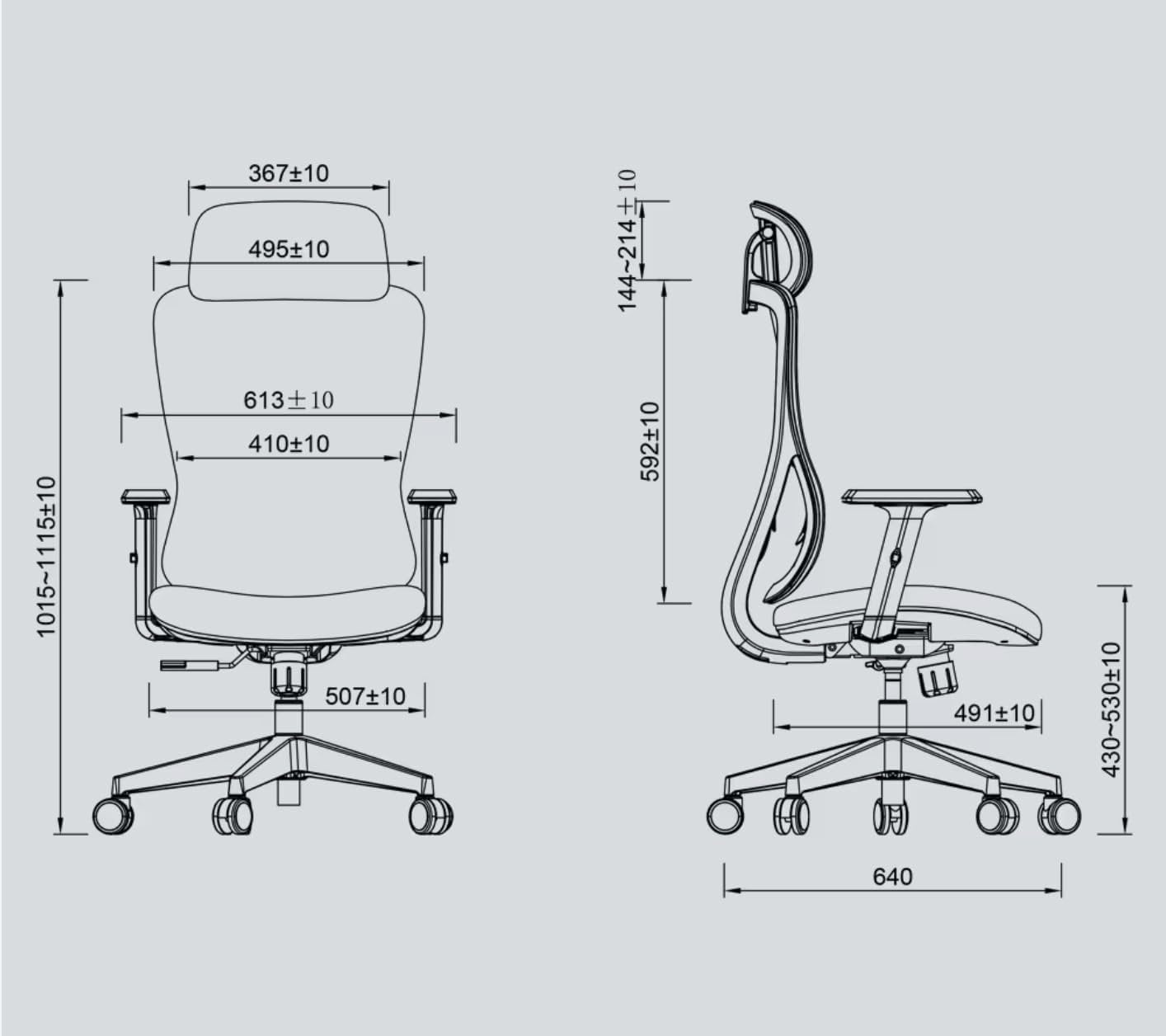 SHAPPA A7 Ergonomic Office Chair Adjustable Height Backrest Armrest Headrest Breathable Woven Mesh Backrest Comfort Affordable (Black)