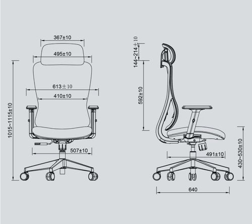 SHAPPA A7 Ergonomic Office Chair Adjustable Height Backrest Armrest Headrest Breathable Woven Mesh Backrest Comfort Affordable (Black)