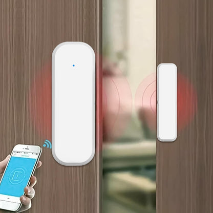 Door Open Sensor,Wireless WiFi Window Door Sensor | Home Security Device, Home Automation, Magnetic Safety Equipment, APP Remote Notification for Indoor