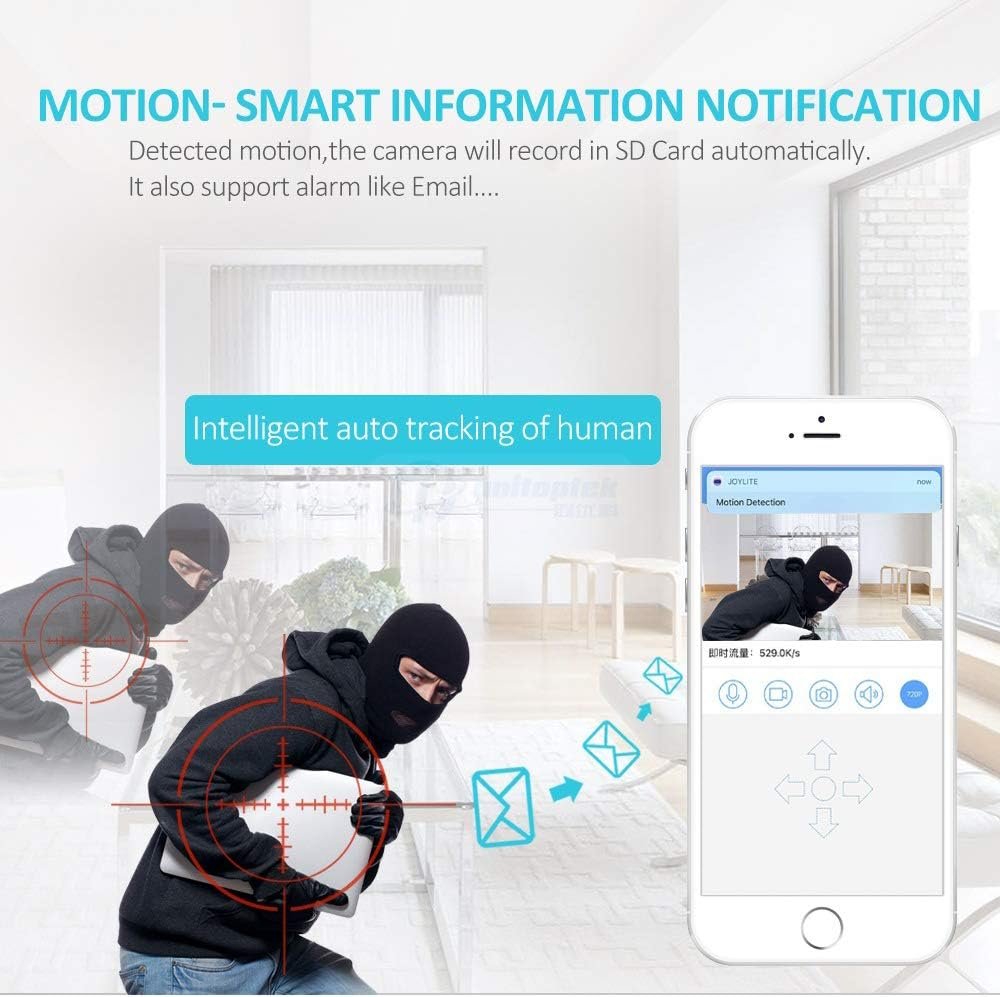 YUNSYE Security Camera, Indoor WiFi Camera,WiFi Home Camera Pet Camera,Baby/Dog/Cat/Pet Camera with App, Indoor Security Camera 1080P, Night Vision 2-Way Audio Motion Sound Detection Works (Black)