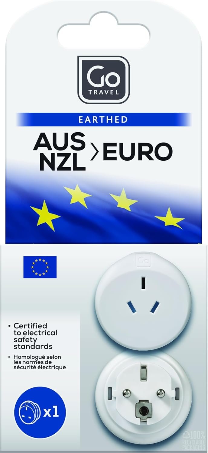 Go Travel AUS - EU Travel Adapter, White