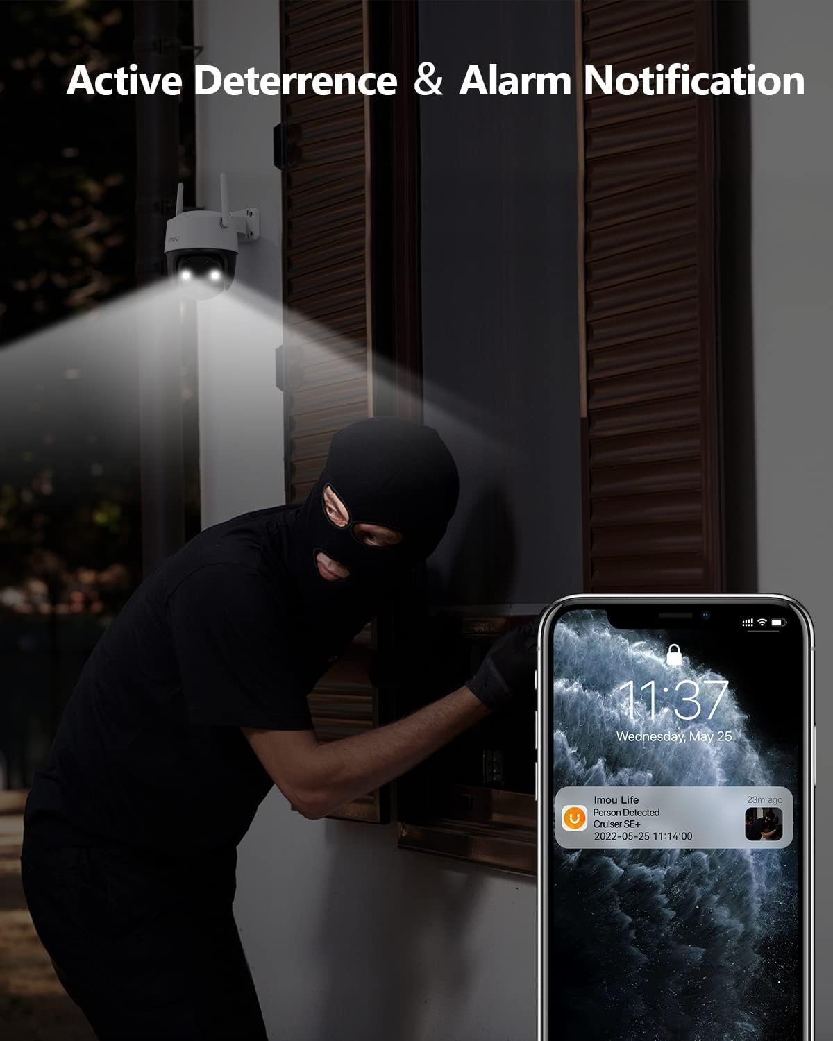 Imou 2.5K WiFi Security Camera Outdoor, 360Â° PTZ Wired Home IP CCTV Camera 4MP, AI Human/Motion Detection, 30M Color Night Vision, Auto Tracking, Siren&Spotlight, 2-Way Audio, IP66, Works with Alexa
