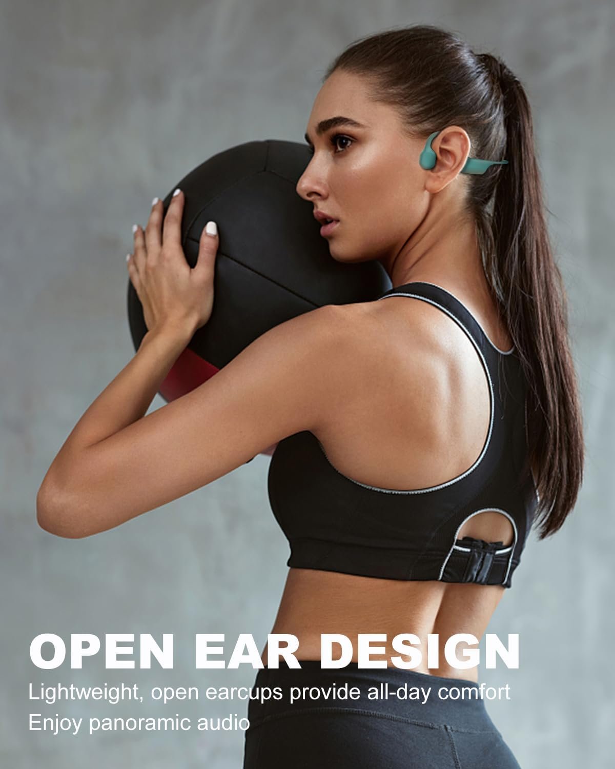 SANOTO Bone Conduction Headphones Bluetooth Open Ear Headphones Wireless IPX7 Waterproof Sweatproof Wireless Earphones Sport Headphones for Running Bicycle Cycling Workouts