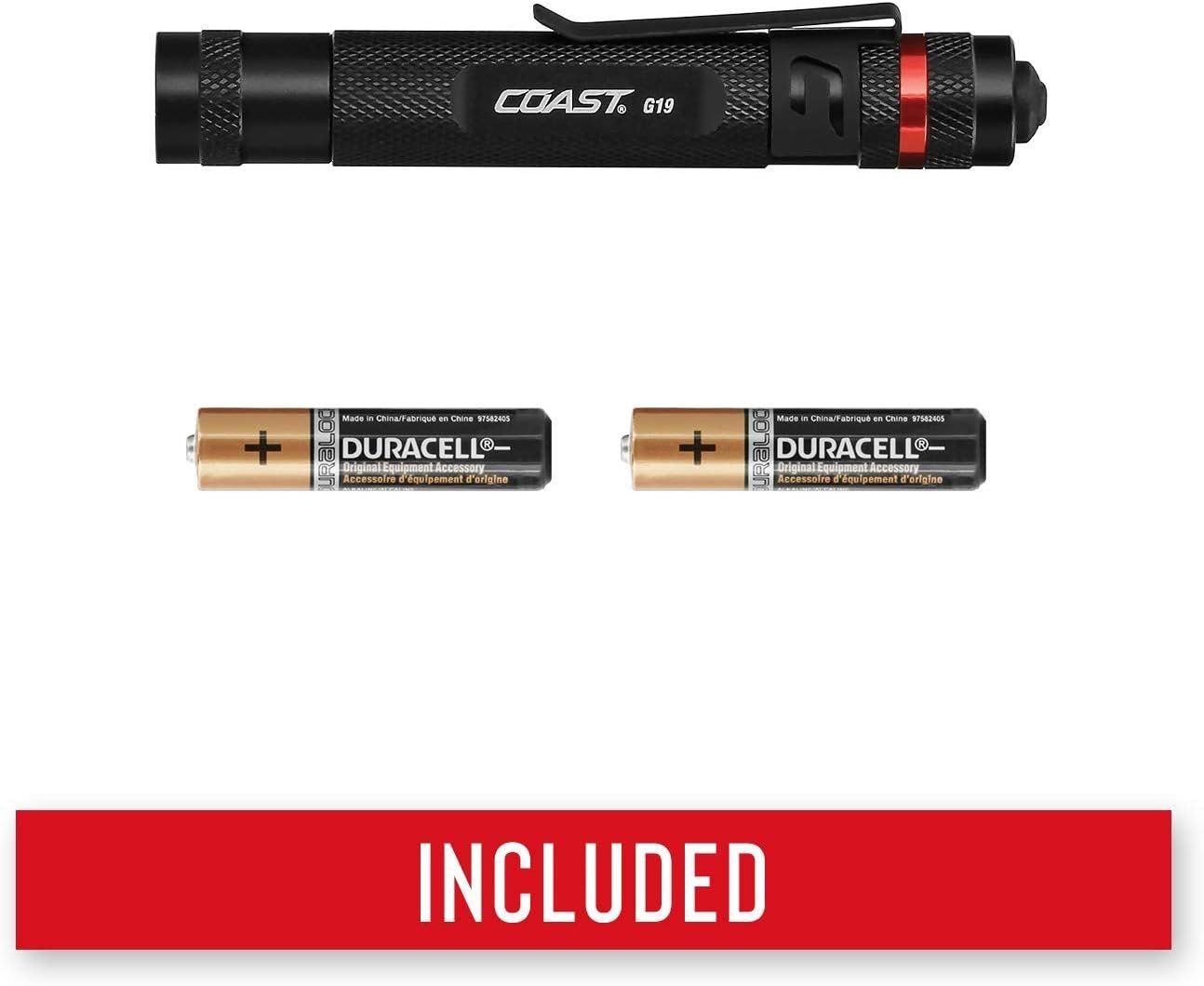 COAST 1XAAA Black Aluminium 54 LUMENS MAX Beam Inspection Pen Torch