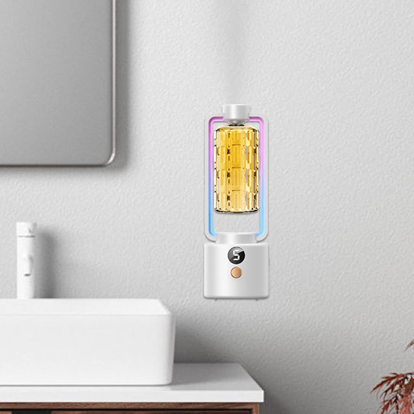 Aromatherapy Diffuser, Wall Mounted Electric Oil Air Freshener, Adjustable Multi-Level Mist Modes, Cordless Smart Timer for Yoga Room Hotel Toilet Nursery Use, Simple Installation