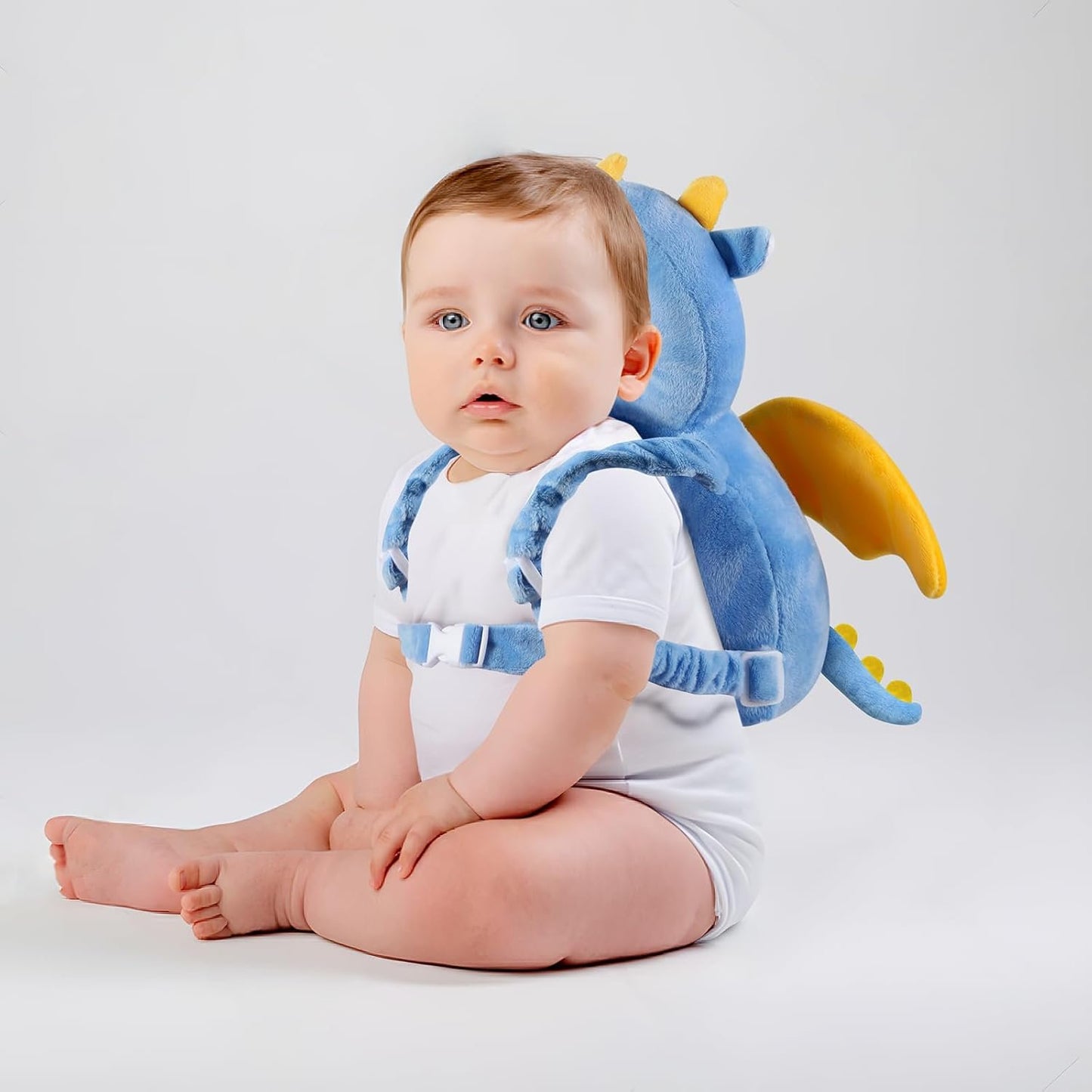 PandaEar Baby Head Protection Backpack, Adjustable Toddler Walking Head Protector Pad Safety Cushion (Blue)