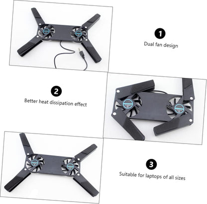 Hoement 2sets Lightweight Laptop Cooling Pad Dual Fans Laptop Cooler Anti-Slip and Quiet for Business 2pcs*2