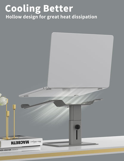 Soundance Adjustable Laptop Stand for Desk, Computer Stand, Ergonomic Laptop Riser Holder Compatible with 10 to 17.3 Inches Notebook PC Computer,Grey