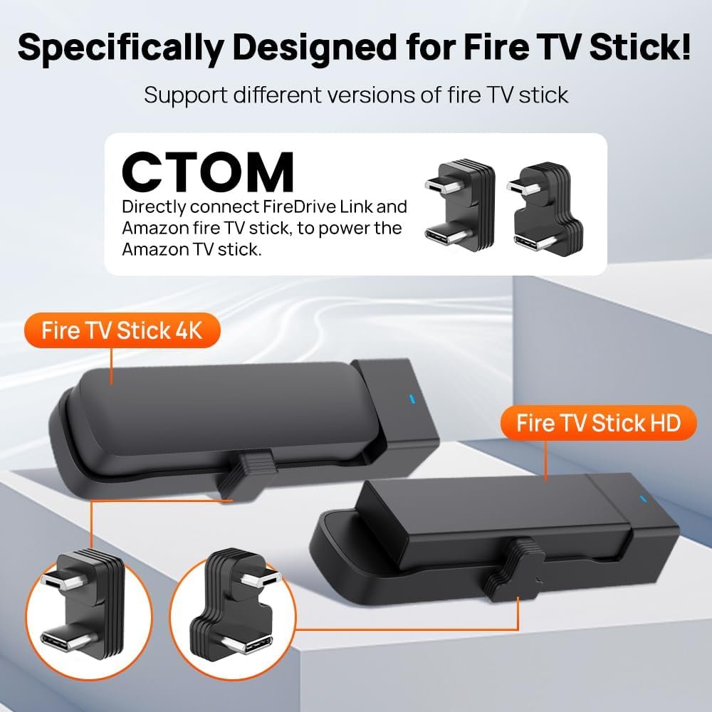 CarlinKit 2025 FireDrive Link, Car TV HDMI Adapter, Car TV Mate, Car HDMl Multimedia Adapter Design for TV Stick, Convert Wired CarPlay to HDMI for TV Stick Streaming, Only Fit for OEM CarPlay Cars