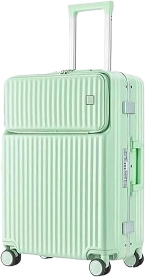 Luggage Suitcases for Travelling Luggage Resistant Hard Luggage Aluminum Frame Carry On Luggage Security Lock Suitcase Spinner Wheels Luggage (Color : Green, Size : 26in)