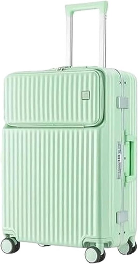 Luggage Suitcases for Travelling Luggage Resistant Hard Luggage Aluminum Frame Carry On Luggage Security Lock Suitcase Spinner Wheels Luggage (Color : Green, Size : 26in)