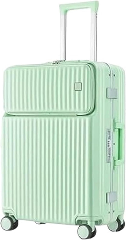 Luggage Suitcases for Travelling Luggage Resistant Hard Luggage Aluminum Frame Carry On Luggage Security Lock Suitcase Spinner Wheels Luggage (Color : Green, Size : 28in)