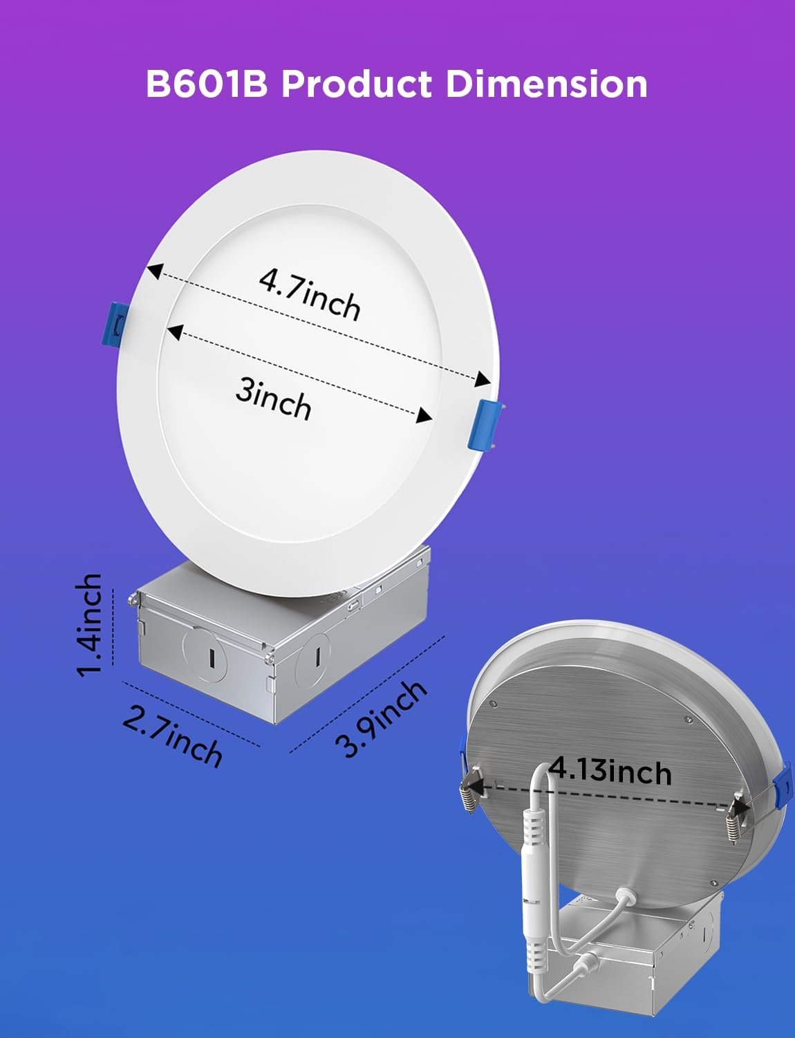 Govee 4 Inch Smart Recessed Pot Lights, Wi-Fi & Bluetooth RGBWW Dimmable LED Downlights, 16 Million DIY Colors LED Recessed Lighting with Junction Box for Party, 850 Lumen 11W, 4 Pack