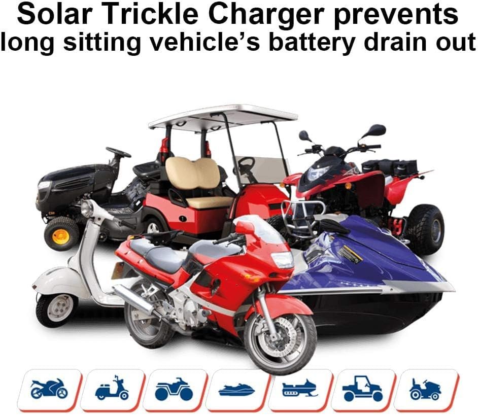 ECO-WORTHY 10W Solar Car Battery Charger Maintainer 12V Waterproof Solar Panel Portable Solar Trickle Charger for Car Truck Boat Lawn Mower RV Trailer Tractor ATV Utility Vehicle Battery