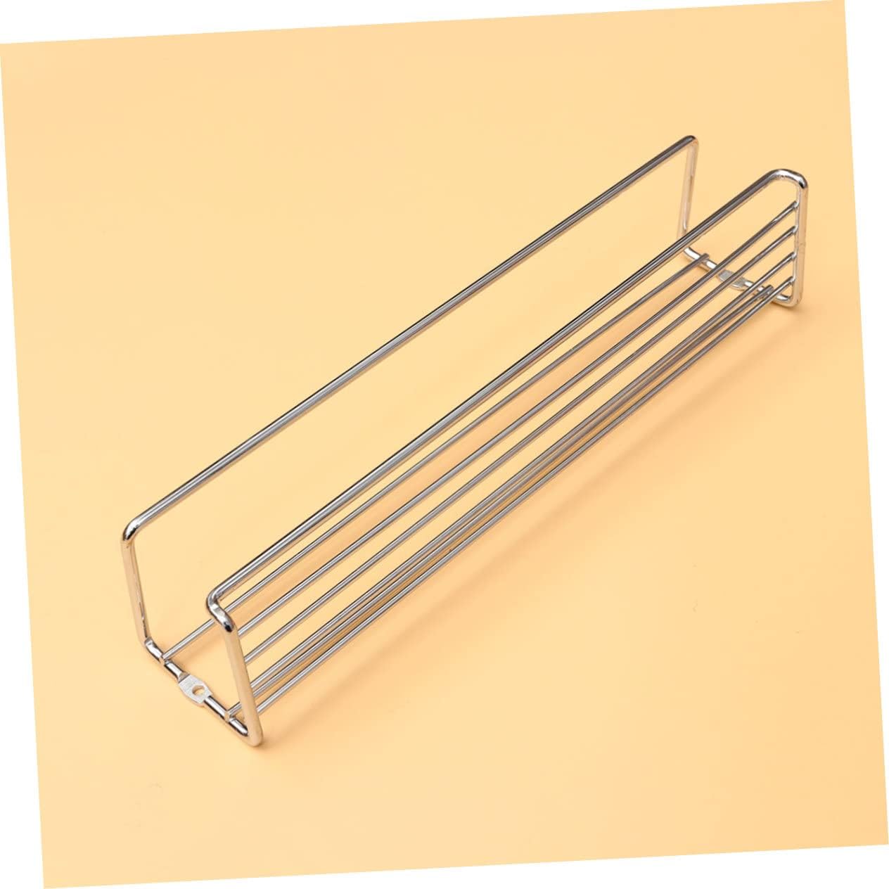 FUNOMOCYA 2pcs Stainless Steel Wall Mounted Kitchen Shelf Multi Functional Spice Storage Rack for Condiments Bathroom and Home Organization Silver