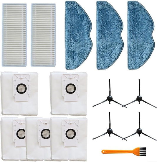Home Cleaning Essentials - Set di filtri di ricambio con panni e spazzola laterale, per modelli EZVIZ (A)