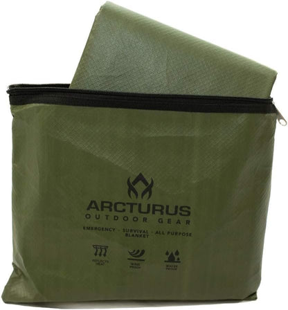 Arcturus Heavy Duty Survival Blanket – Insulated Thermal Reflective Tarp - 152 x 208cm. All-Weather, Reusable Emergency Blanket for Car or Camping (Olive Green)