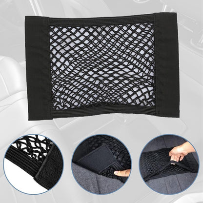 TOMVAES 4 Pack Car Trunk Net Mesh Auto Cargo Storage Organizer Small Elastic Netting Pocket Wall Sticker Add on Pouch Bag for SUV, Truck, RV,25x30cm
