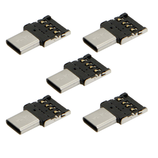 CY 5pcs Ultra Mini Type-C USB-C to USB 2.0 OTG Adapter for Cell Phone Tablet & USB Cable & Flash Disk