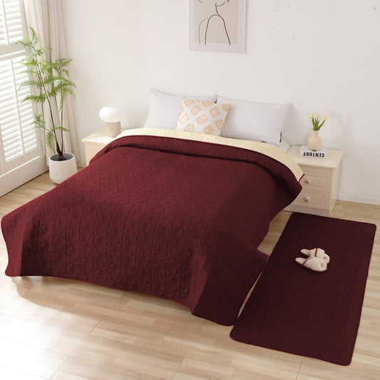 Taiyang Dog Sofa Cover Waterproof Dog Blanket Waterproof Dog Furniture Protector for Kids Children Dog Cat with Non-Slip Rubber Bottom (Bright Red, 82-82 Inch)