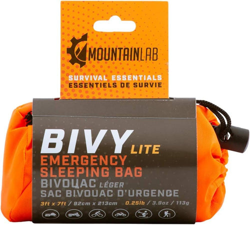Mountain Lab Emergency Bivy Survival Sleeping Bag Thermal Bivy - Extremely Lightweight and Ultra-Compact Emergency Bivy or Use as Emergency Survival Blanket