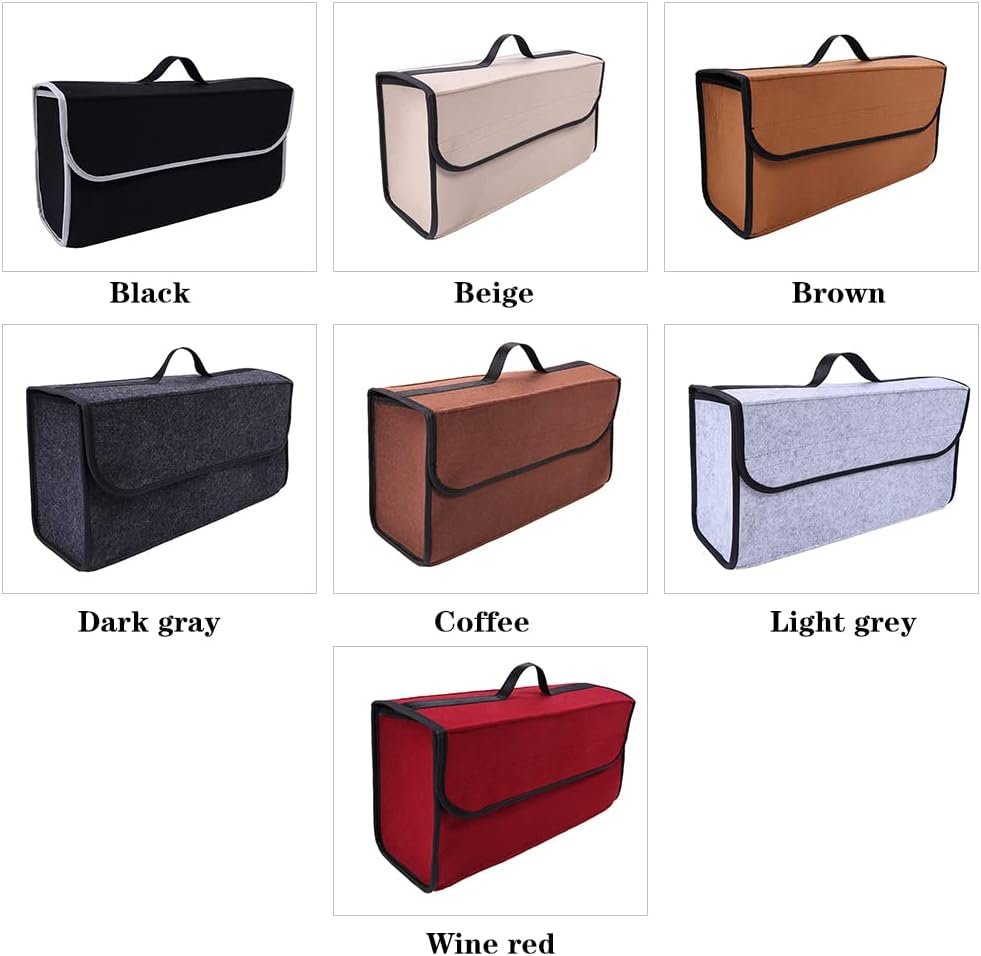 Car Soft Storage Box Trunk Bag Travel Storage Organizer Holder Car Accessories Deep Grey QINQUAN