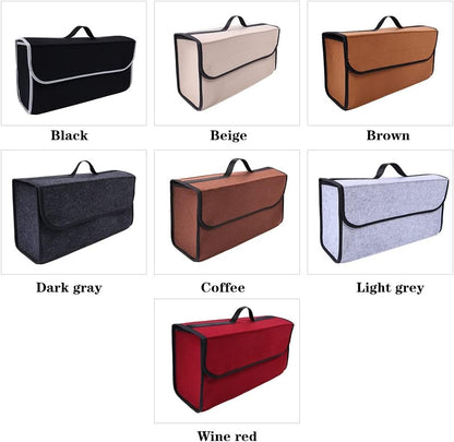 Car Soft Storage Box Trunk Bag Travel Storage Organizer Holder Car Accessories Deep Grey QINQUAN