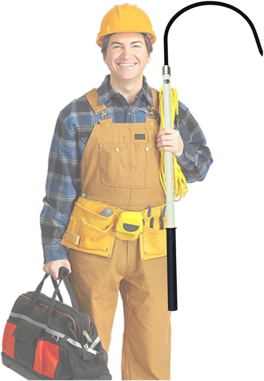 High Voltage Rescue Hook Electrical Safety Lightweight Body Rescue Hook Insulated, Portable Emergency Rescue Pole Hotstick Electrical Safety Tool Kit, Life-Saving Pull Rods for Aerial Work/Constructio