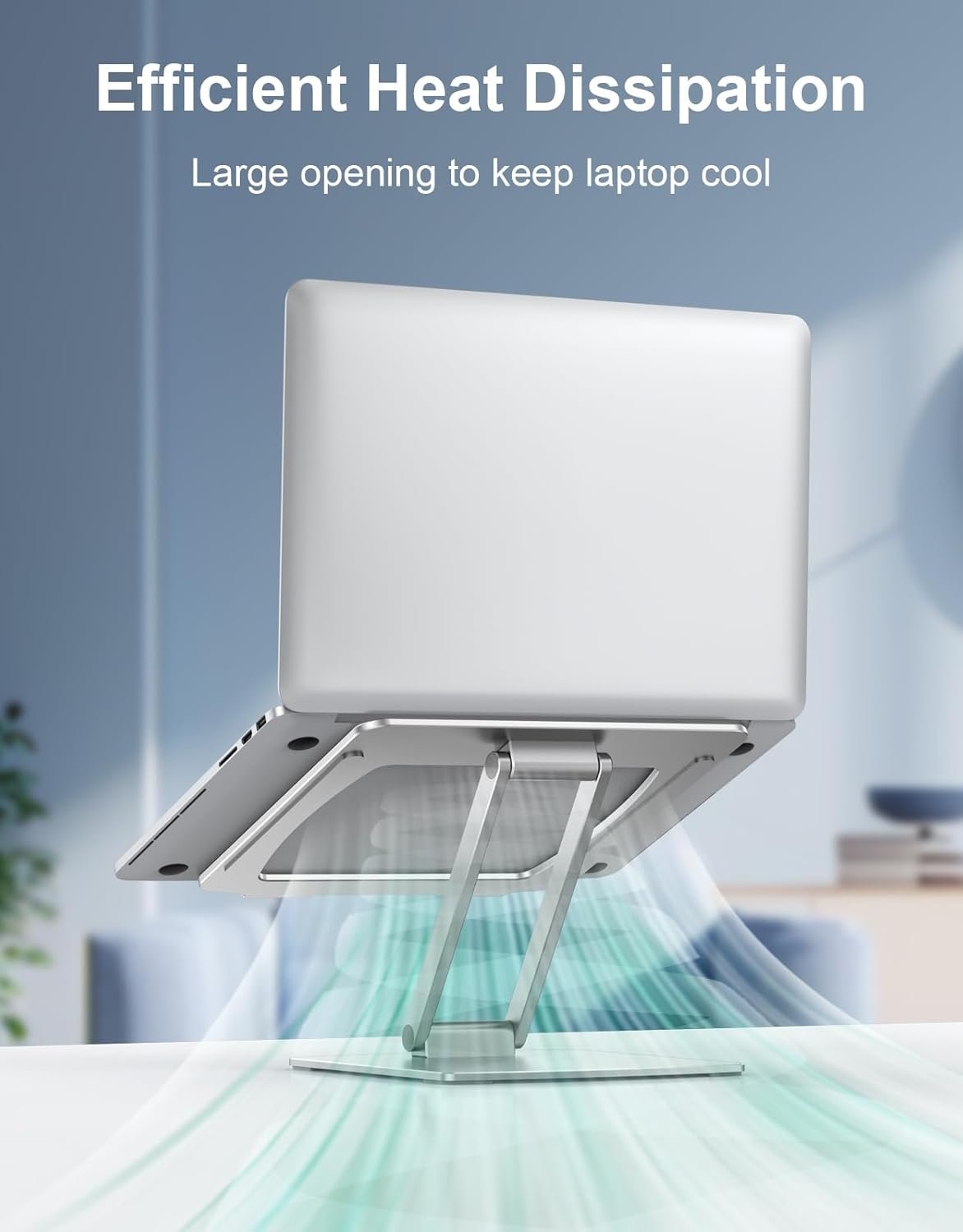 Niweya Laptop Stand for Desk, Adjustable Computer Stand, Aluminum Ergonomic Laptop Riser Holder Mount for Good Posture, Ventilated Cooling & Portable, for MacBook Air/Pro, All Notebooks 10-16