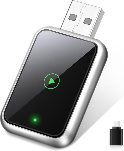 CarPlay Wireless Adapter 2025 Upgrade, Wired to Wireless Converter, Plug & Play USB C/A, Compatible with iPhone iOS 10+ and Cars with CarPlay