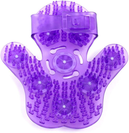 Deep Tissue Massage Roller Glove for Neck, Chest, Foot, Hamstrings, Thighs, and Full Body Care 9 360-degree-roller Metal Roller Ball Beauty Body Care (Purple)