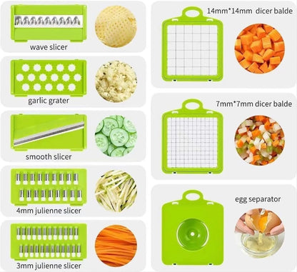 Jiarznh 16-in-1 Vegetable Chopper,Dicer with Container,Multi-Purpose Kitchen Tool,Must Have Kitchen Gadget to Save Your prep time for Cooking